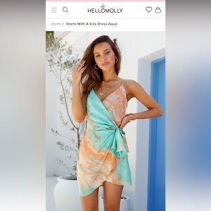 NWT Hello Molly Starts With a Kiss Dress Aqua